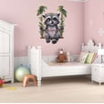 thumbnail image 2 of Cute Cartoon Raccoon Swinging on a Swing Animal Wall Art Sticker Designs Vinyl Stickers For Home House Walls Rooms Windows Bedroom Decoration Size (28x28 inch), 2 of 3