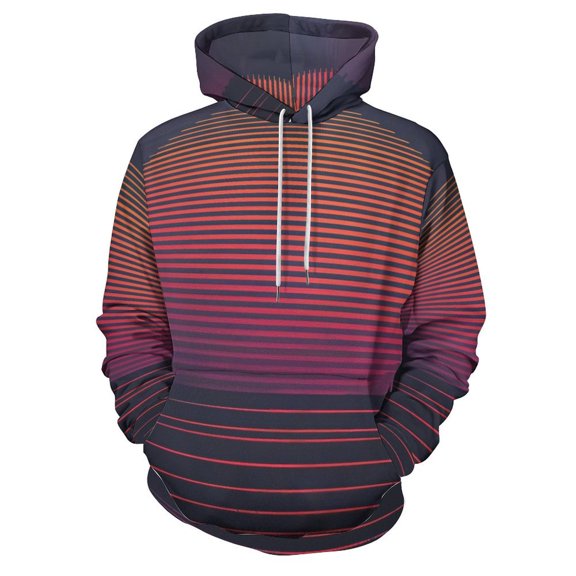 POBUDS Hoodie, Regular Fit Sporty Pullover Hooded Sweatshirt for Men Women Sunset Minimalist XL