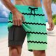 thumbnail image 3 of Pantalones deportivos de playa informales para hombre, tallas grandes, con rayas degradadas: diseño de doble capa, poliéster-spandex, cintura elástica, múltiples bolsillos, tallas S-XXXXXL., 3 of 4
