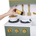 thumbnail image 6 of Little Chef Versailles Deluxe Play Kitchen, Ice Maker, Oven, Refrigerator, 17 Pcs. Acc. Set, Olive Green/Gold, 6 of 17