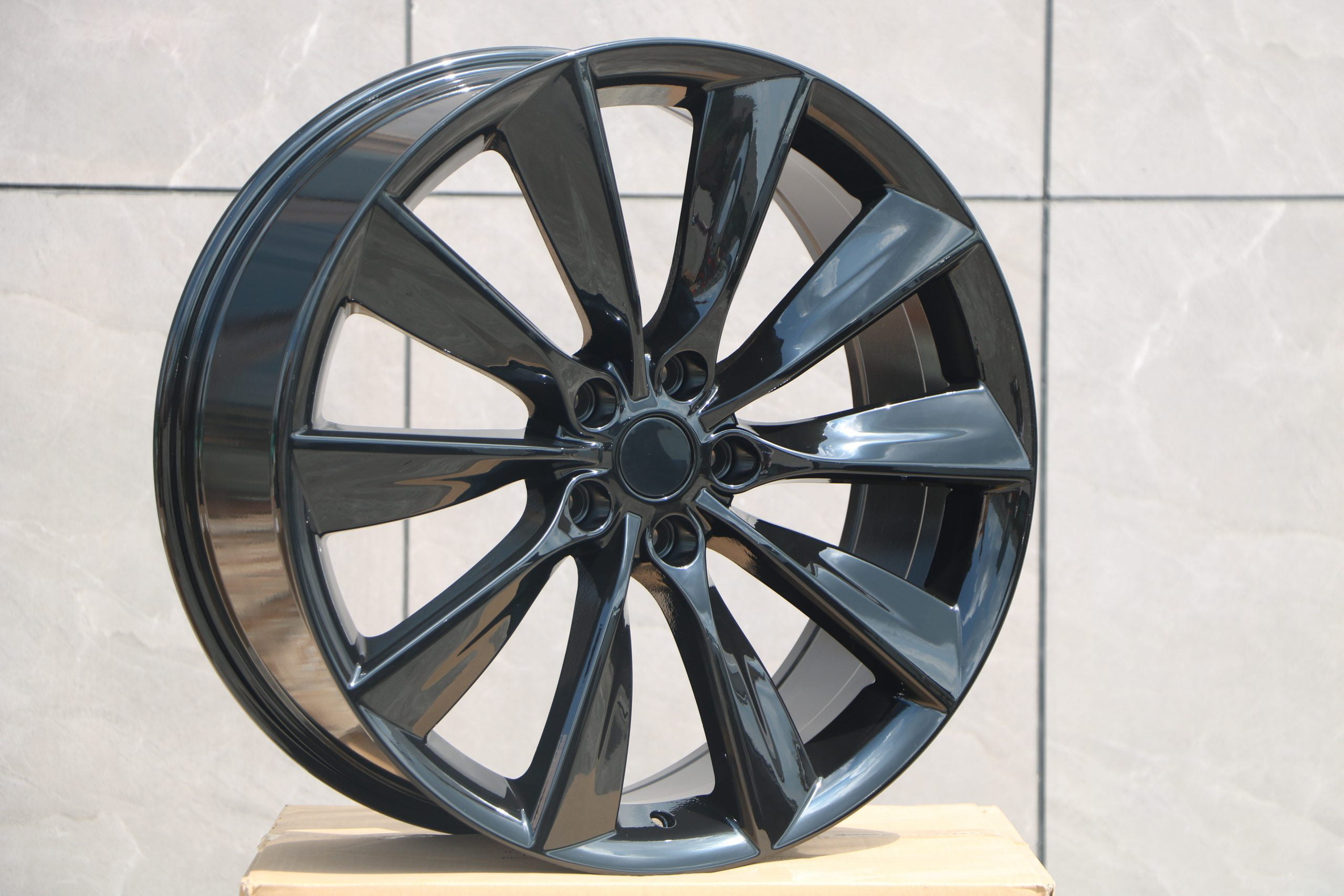 New 22 X 9 Gloss Black Alloy Wheels Fits Tesla Model X 15 21 5 X 1 Et 35 Set Of 4 Walmart Com