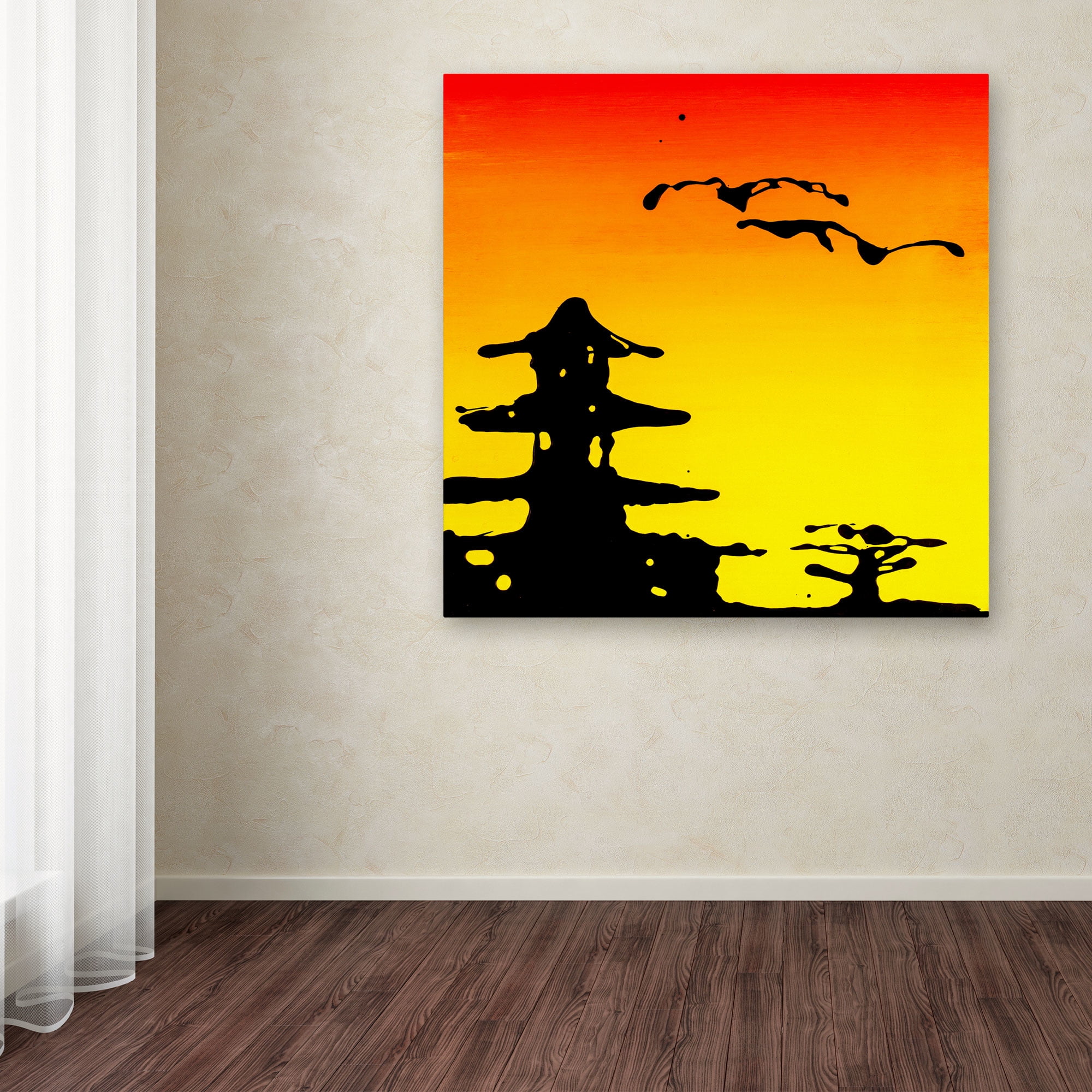 Trademark Fine Art "Pagoda Sunset" Canvas Art by Roderick Stevens