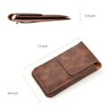 thumbnail image 5 of 6.5-inch Vertical Brown PU Leather Universal Cell Phone Holster Pouch with Belt Loop, Carabiner Clip, and Card Slots, 5 of 5