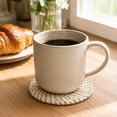 thumbnail image 6 of 10 Piece Set Cotton Rope Woven Round Placemats with Stand Heat Resistant Table Mats Coasters for Dining Table Kitchen Office, 6 of 7