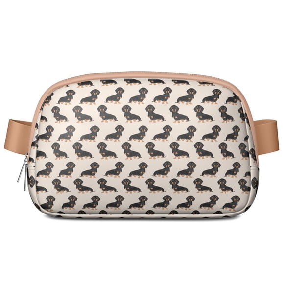 Sac Banane Motif Chien Géométrique – Sac Ceinture Imperméable avec Imprimé Artistique de Chien – Sac de Taille Ajustable pour Activités Extérieures, Course et Voyage