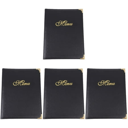 

4 Pcs Restaurant Use Menu Order Folder Protector Holders for Travel Black