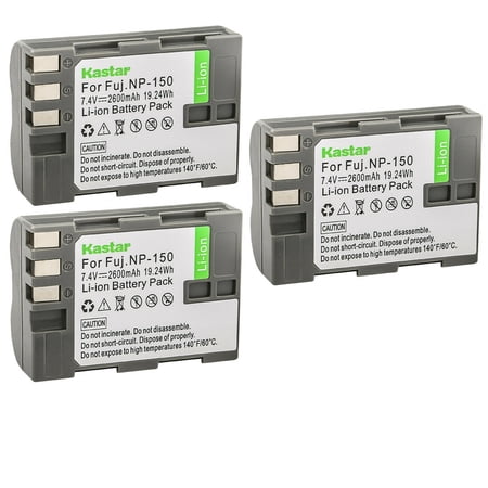 Kastar Battery 3-Pack Replacement for Fujifilm NP-150 NP150 FNP150 Battery BC-150 BC150 Charger Fujifilm FinePix IS Pro Fujifilm FinePix S5 Pro Fuji FinePix S5 Pro Fuji FinePix IS Pro Camera