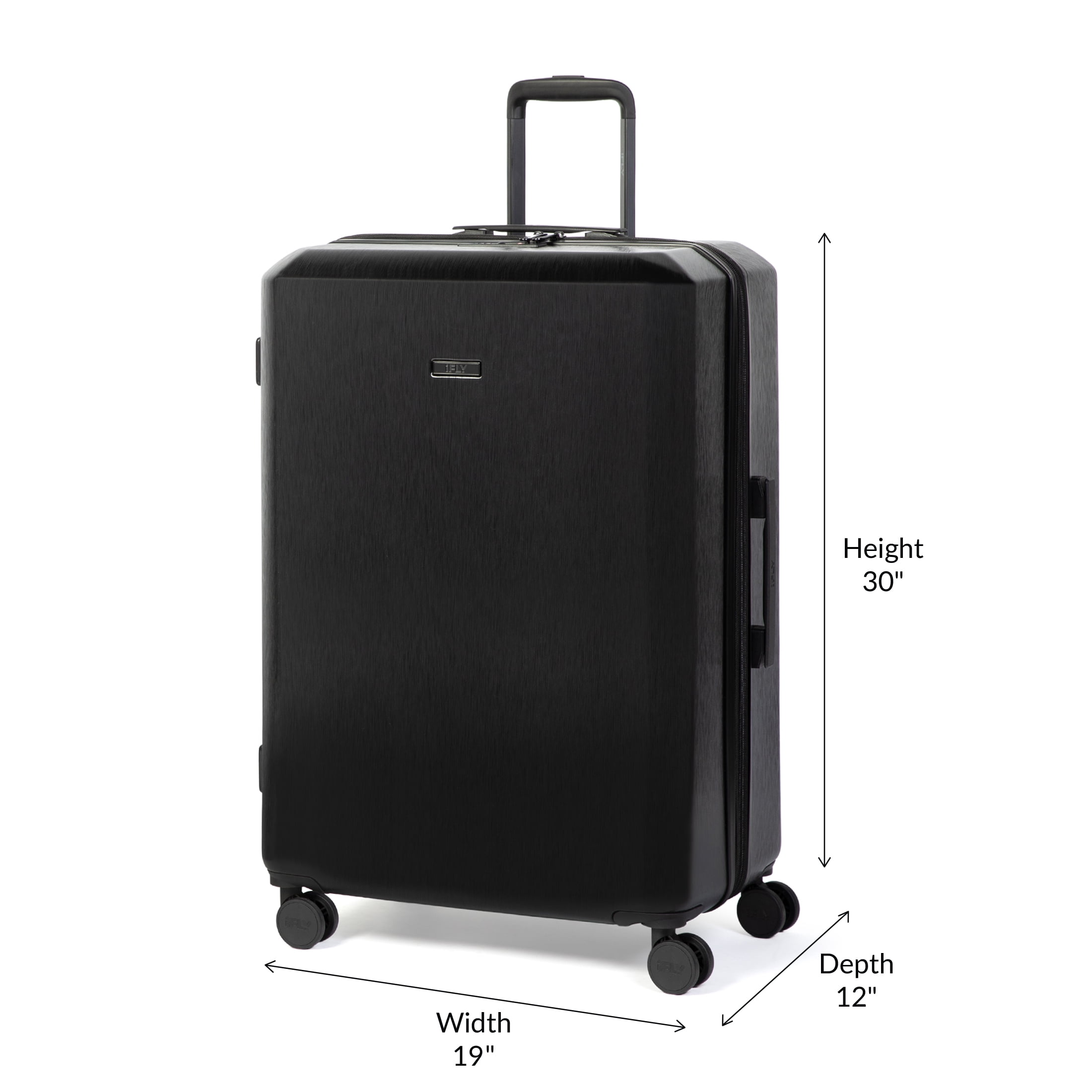 iFLY Altitude 2-Piece Expandable Hardside Luggage Set with TSA Lock, 20" Carry-on and 28" Checked Luggage, Black