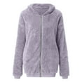 thumbnail image 6 of gakvbuo Zipup Cardigan Sweaters Jacket Coat For Women Fall Fashion 2024 Oversized Pullover Zipup Hoodie With Pockets Fuzzy Fleece Sweatshirt Coat Long Sleeve Hooded Blouse Coat Outwear, 6 of 8
