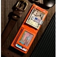 thumbnail image 2 of Men Slim Wallet Money Clip: Gifts for Men Genuine Leather Minimalist Bifold Front Pocket Wallets, 12 Slots Rfid Blocking Credit Card Holder ID Window, Inside Cash Fold Moneyclip, Simple Thin Billfold, 2 of 8