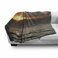 thumbnail image 3 of Beach Soft Flannel Fleece Blanket, Dramatic Sunrise in Cancun Cloudscape Skyline Calm Ocean Coastal Picture, Cozy Plush for Indoor and Outdoor Use, 70" x 90", Blue Grey Orange Yellow, by Ambesonne, 3 of 6