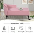 thumbnail image 6 of 58" Button Tufted Velvet Chaise Lounge, Lounge Sofa Chair with Right Armrest and Nailhead Trim, Chaise Lounge with Solid Wood Legs for Living Room Bedroom Office, Pink, 6 of 8