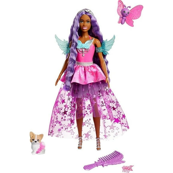 Barbie Doll with 2 Fantasy Pets & Dress, Brooklyn” Fashion Doll Inspired by The Movie A Touch of Magic, 7-inch Long Hair