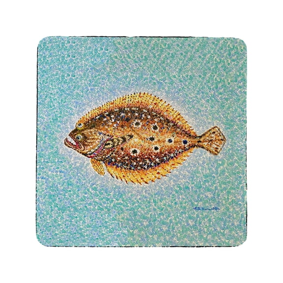 Betsy Drake Interiors Pointillist Flounder Coaster Set of 4