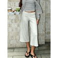 thumbnail image 3 of LMLYSoH Women’s Wide Leg Capri Pants Fold Over Waist Loose Cropped Pants, 3 of 8