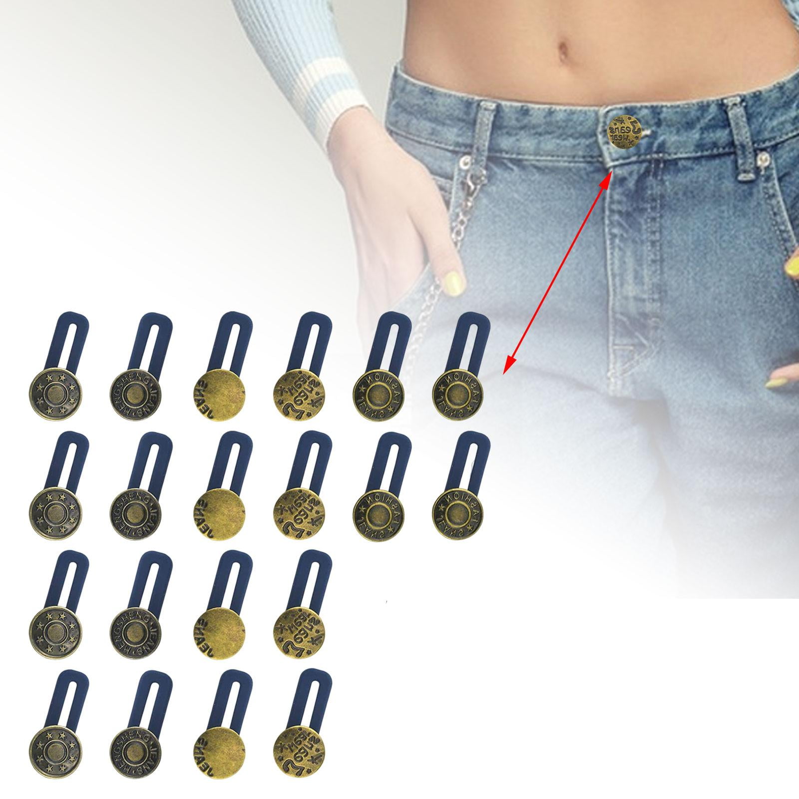 Adjustable Silicone Jeans Retractable Pants Sew Button Extender