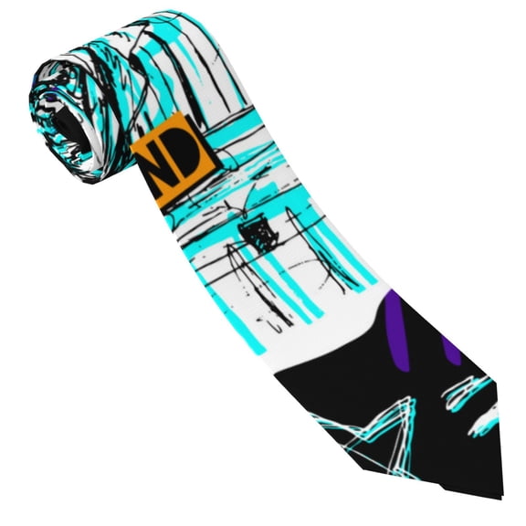 Xecao New York City Print Tie For Men Necktie Woven Jacquard Neck Ties,Classic Men's Tie