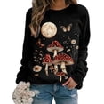 thumbnail image 2 of Xuyuer Women's Long Sleeve Hoodless Printed Casual Warm Sweatshirt, Cozy Pullover for Spring Comfort, Everyday Lounging and Seasonal Graphic Style, 2 of 5