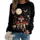 thumbnail image 2 of Xuyuer Women's Long Sleeve Hoodless Printed Casual Warm Sweatshirt, Cozy Pullover for Spring Comfort, Everyday Lounging and Seasonal Graphic Style, 2 of 5