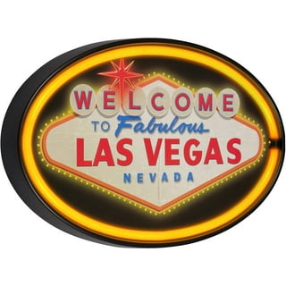 Lit Acrylic Las Vegas Sign Centerpiece with Custom Logo