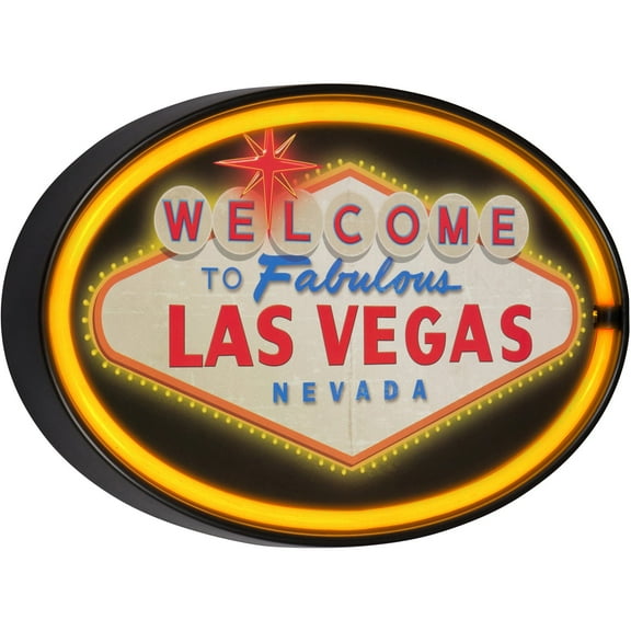 Welcome to Las Vegas LED Neon Sign Vintage Inspired Retro Wall Decor for the Home, Game Room, Bar, or Man Cave (16” x 10” x 2”)