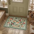 thumbnail image 3 of BERTHMEER 2'x3' Small Area Rugs for Bathroom Bedroom Entryway Kitchen Entrance Dorm Non Slip Washable Green Floral Vintage Traditional Oriental Accent Flower Rugs, Multicolor, 3 of 6