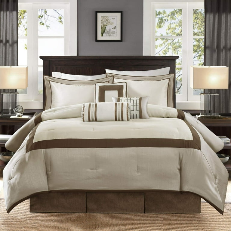 Madison Park Cozy Comforter Set - Cal King - Taupe/Brown - Walmart.com