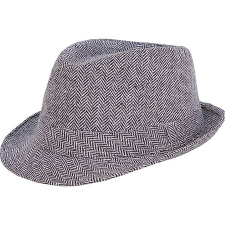 Magid Herringbone Fedora, Black