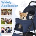thumbnail image 6 of Yedigre 4-Wheel Foldable Pet Stroller for Small Dogs & Cats – Breathable Mesh Windows, Cup Holder & Storage Basket, Holds 22lbs, 6 of 8