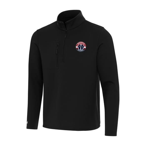 Men's Antigua Black Washington Wizards Insider Quarter-Zip Top
