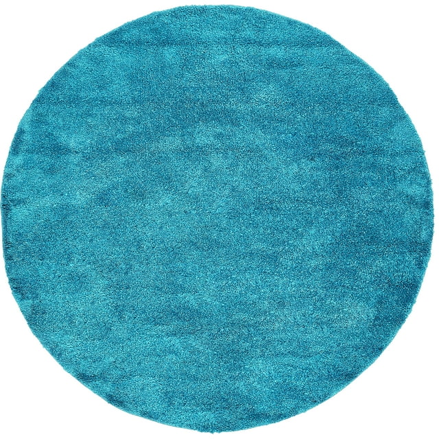 Unique Loom Collection Solo Tapis Rond pour Enfants, 8 Pieds, Turquoise