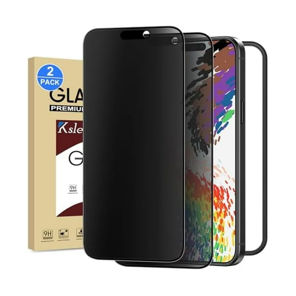 2 Pack Matte Privacy Screen Protector for iPhone 16 Pro Max 6.9-inch with Installation Tool, Full Coverage Anti Spy Anti Glare 9H Tempered Glass Film, Dynamic Island Compatible, Case Friendly
