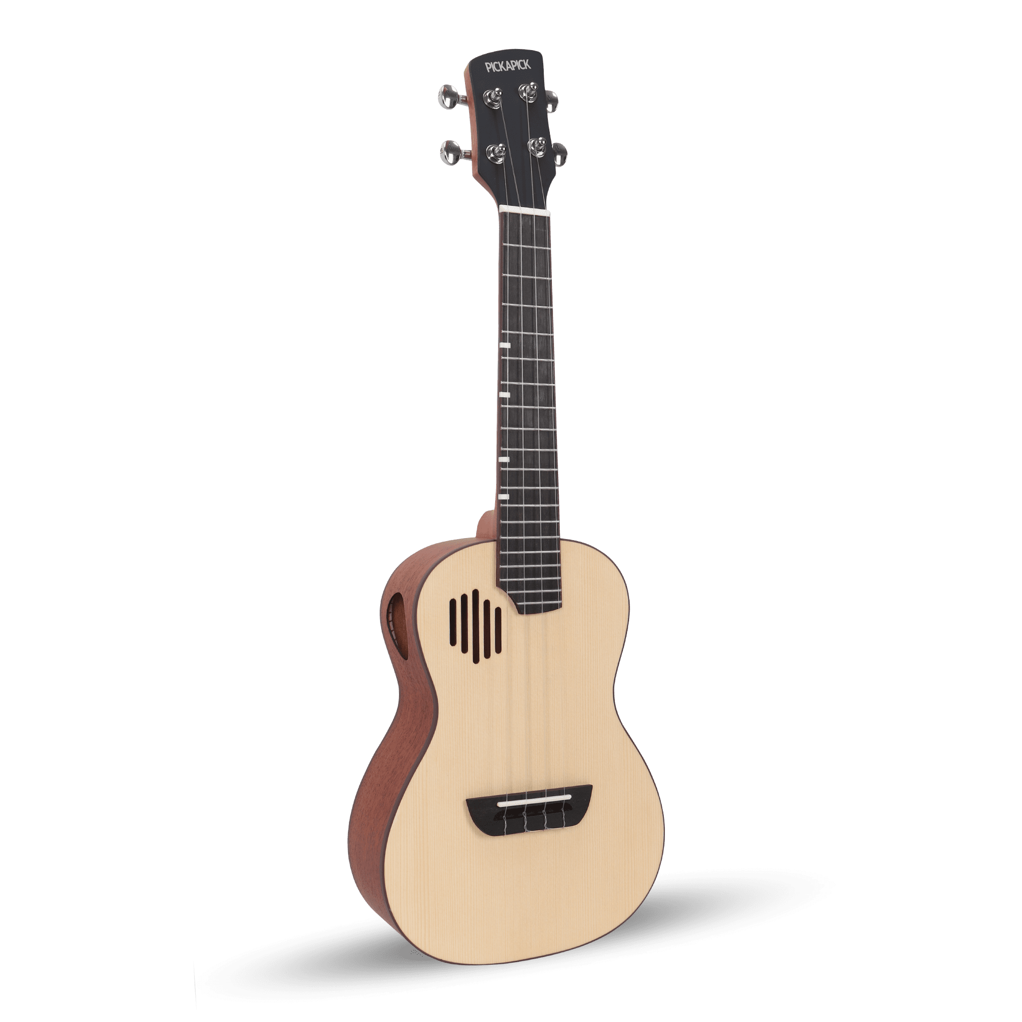 PICKAPICK Concert Ukulele S1 – 23 Inch Spruce Top Ukulele with Gig Bag, Strap & Heart Pick, Easy to Play for Beginners