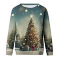 thumbnail image 4 of Meichang Chandails en Molleton de Noël pour Femmes Manches Longues Raglan Imprimé Arbre de Noël Pull Col Rond Confortables Automne Costumes de Noël pour Femmes, 4 of 5
