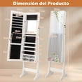 thumbnail image 3 of Costway Armario para Joyas de Pie con Espejo de Cuerpo Entero Joyero con Cerradura Cajones Luz LED Organizador Almacenamiento para Joyas Blanco, 3 of 9
