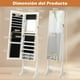 thumbnail image 3 of Costway Armario para Joyas de Pie con Espejo de Cuerpo Entero Joyero con Cerradura Cajones Luz LED Organizador Almacenamiento para Joyas Blanco, 3 of 9