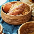 thumbnail image 6 of 1Pc Woven Wicker Bread Basket Fruit Vegetable Bowl Food Potato Storage Sorting Key Wallet Kitchen Counter Small To Large Rattan Round Woven Basket Serving Bowl French Fries, 6 of 9