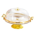 thumbnail image 2 of kowaku Cake Stand with Dome Lidm Decorative Kitchen Platter Serving Platter Veggie Stand Round Reusable Footed Cake Plate for Cheese Light Yellow, 2 of 9