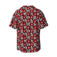 thumbnail image 2 of Xecao offers the Red Floral for Men's Casual Short-sleeved Shirt, a button-up collared shirt with a pocket, perfect for beach vacations and yacht travel in the 4X-Large size., 2 of 7