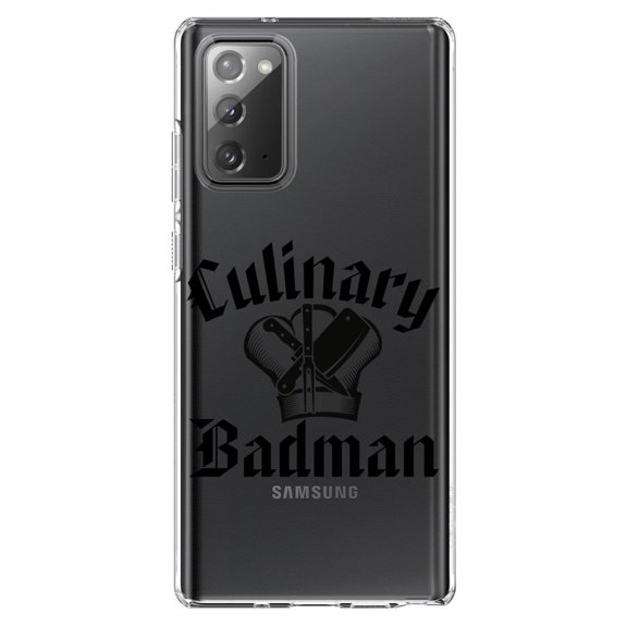 DistinctInk Clear Shockproof Hybrid Case for Galaxy Note 20 ULTRA (6.9" Screen) - TPU Bumper Acrylic Back Tempered Glass Screen Protector - Culinary Badman