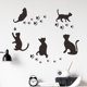 thumbnail image 2 of Un juego de pegatinas de pared extraíbles con huellas de gatos y gatos negros, decoración de pared para sala de estar, dormitorio, pasillo, nevera JAMW Sencillez, 2 of 5
