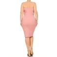 thumbnail image 4 of Women's Solid Basic Strapless Bodycon Plus Size Thick Mid-Length Dress/, 4 of 5