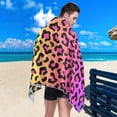 thumbnail image 5 of Neon Rainbow Colored Leopard Beach Towel 30"x60", Quick Dry Bath Towel Super Absorbent Lightweight Travel Towel for Beach Yoga Swim Sport Camping Holiday, 5 of 7