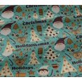 thumbnail image 4 of oneOone Cotton Jersey Dusty Teal Green Fabric Santa|Gift Box & Tree Christmas Sewing Material Print Fabric By The Yard 58 Inch Wide, 4 of 4