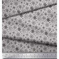 thumbnail image 3 of Soimoi Modal Satin Fabric Snowflake Artistic Decor Fabric Printed Yard 42 Inch Wide, 3 of 3