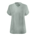 thumbnail image 3 of Womens Oversized T Shirts, Plus Size Tops for Women Summer Casual Loose Fit Solid Color V Neck Short Sleeve Shirts, 3 of 3