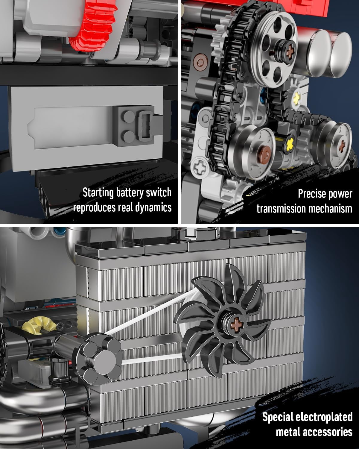 Model Engine Kit That Runs- Build Your Own STEM Car Engine Model, MMC Car L4 Model Engine Kit for Adults Collections Home or Office Décor (811+PCS)