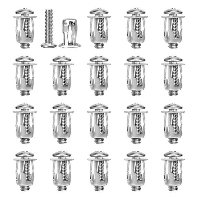 20 Pcs Jack Nuts Car Metal Screw Petal Nuts with Screw for Hollow Wall Iron Skin