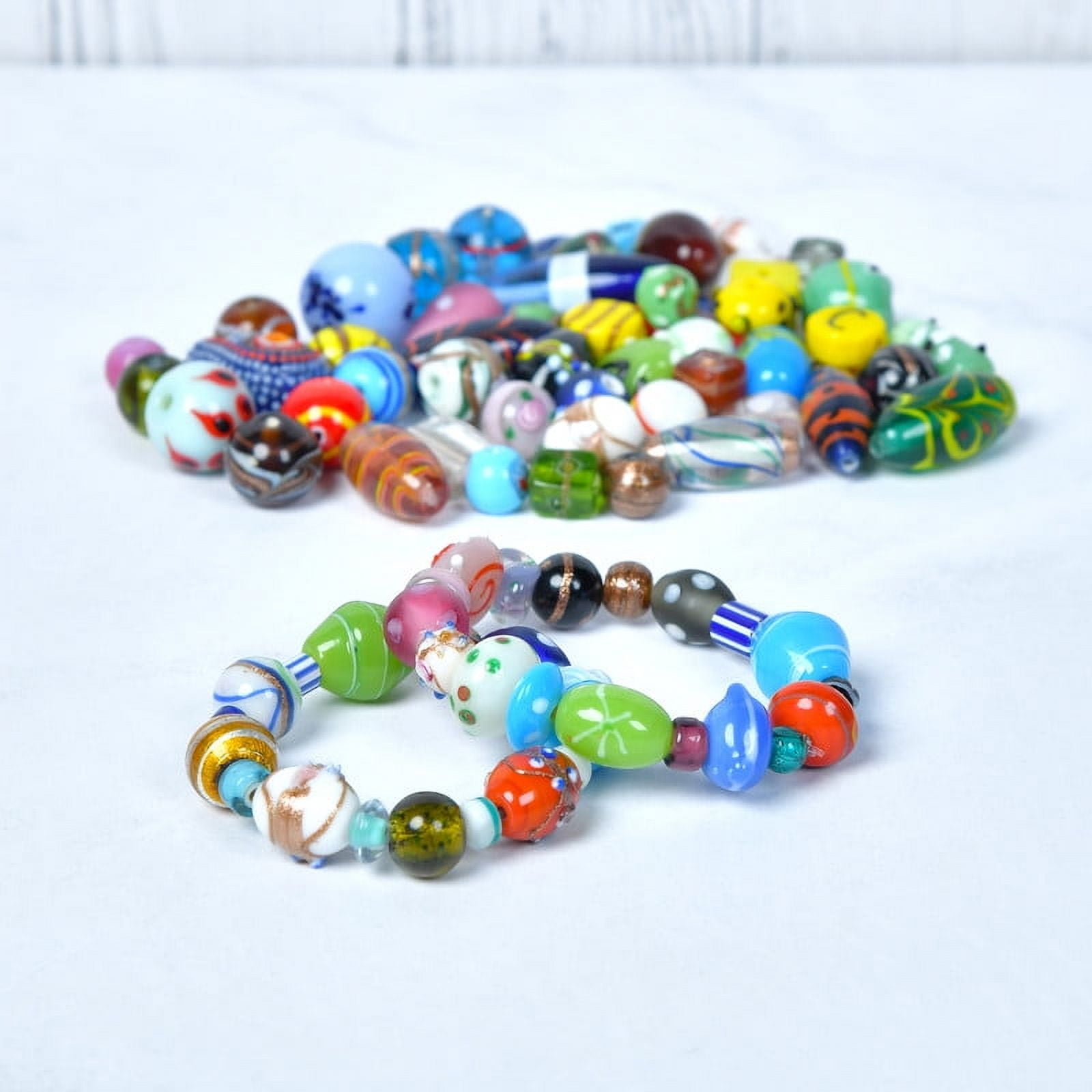 Craft Attic 1 Lb Bag of 200 Assorted Glass Beads for Necklaces