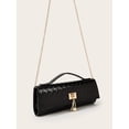 thumbnail image 3 of REMANLAND Women's PVC Tote Clutch Bag with Detachable Chain Strap, Black, 3 of 6